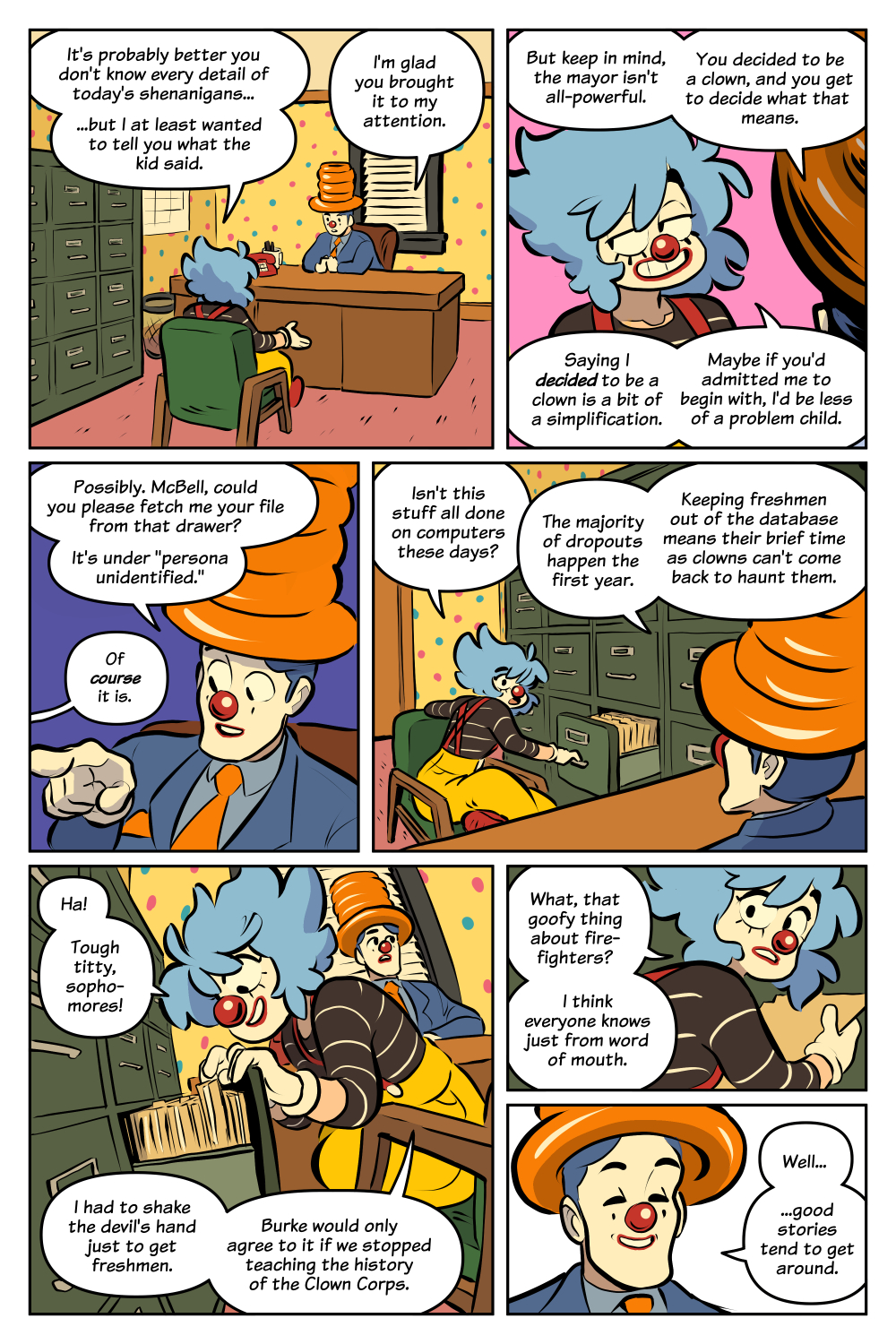 What the kid said: ch6p106 (Also features one of those "polite, quiet smiles" Burke was talking about)